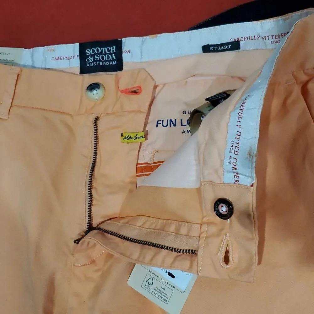 Scotch & Soda Men's Bright Peach Stuart Shorts Size 30 X 9 in Inseam